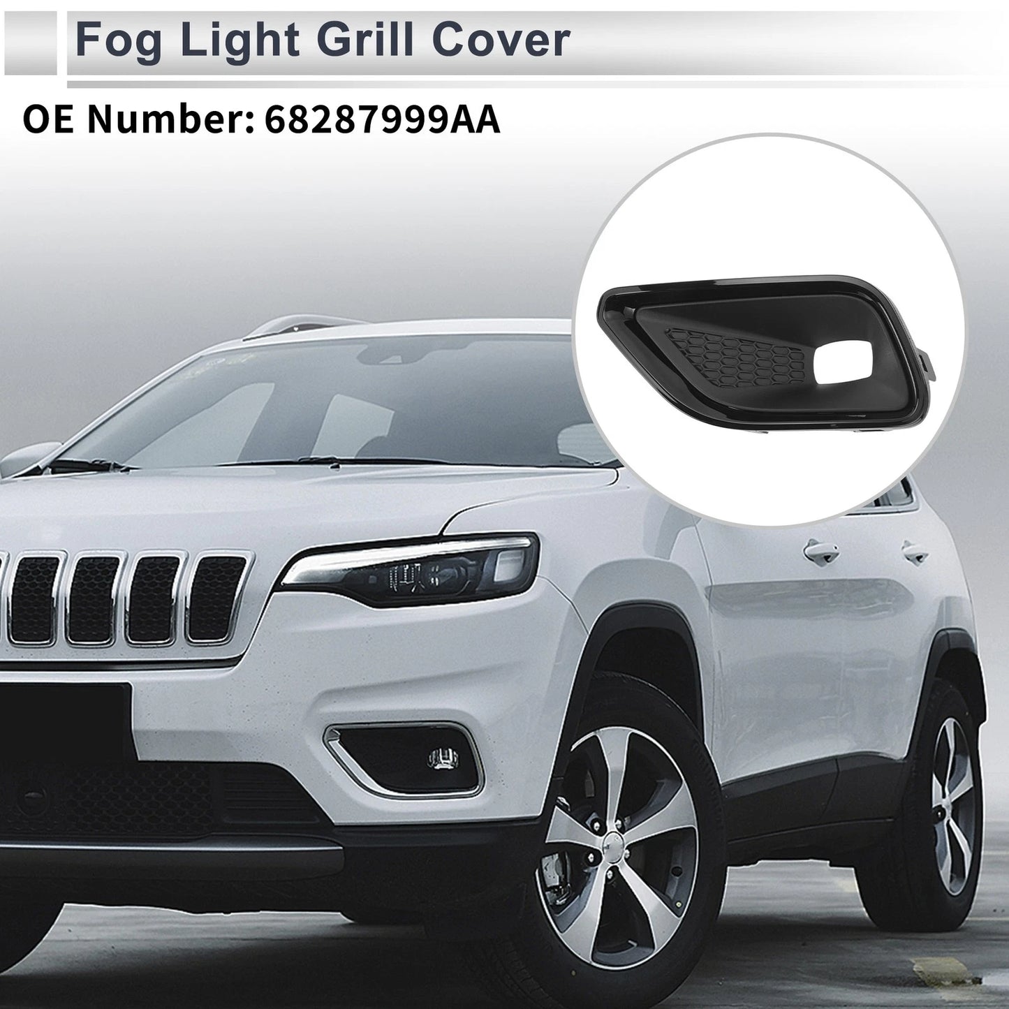 Front Left Fog Light Grill for Jeep Cherokee (2019-2022)