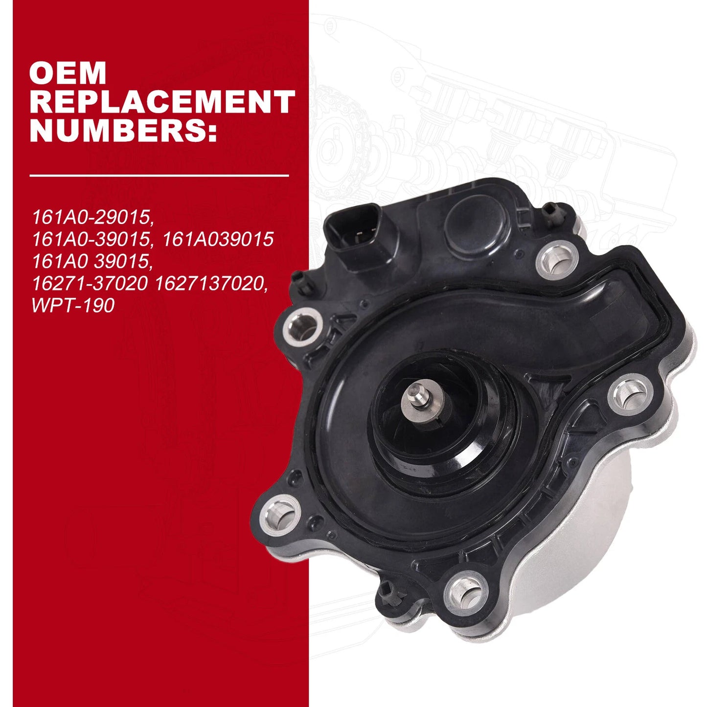 Electric Water Pump for Toyota Prius C, Prius V 2010-2019 1.5L, 1.8L