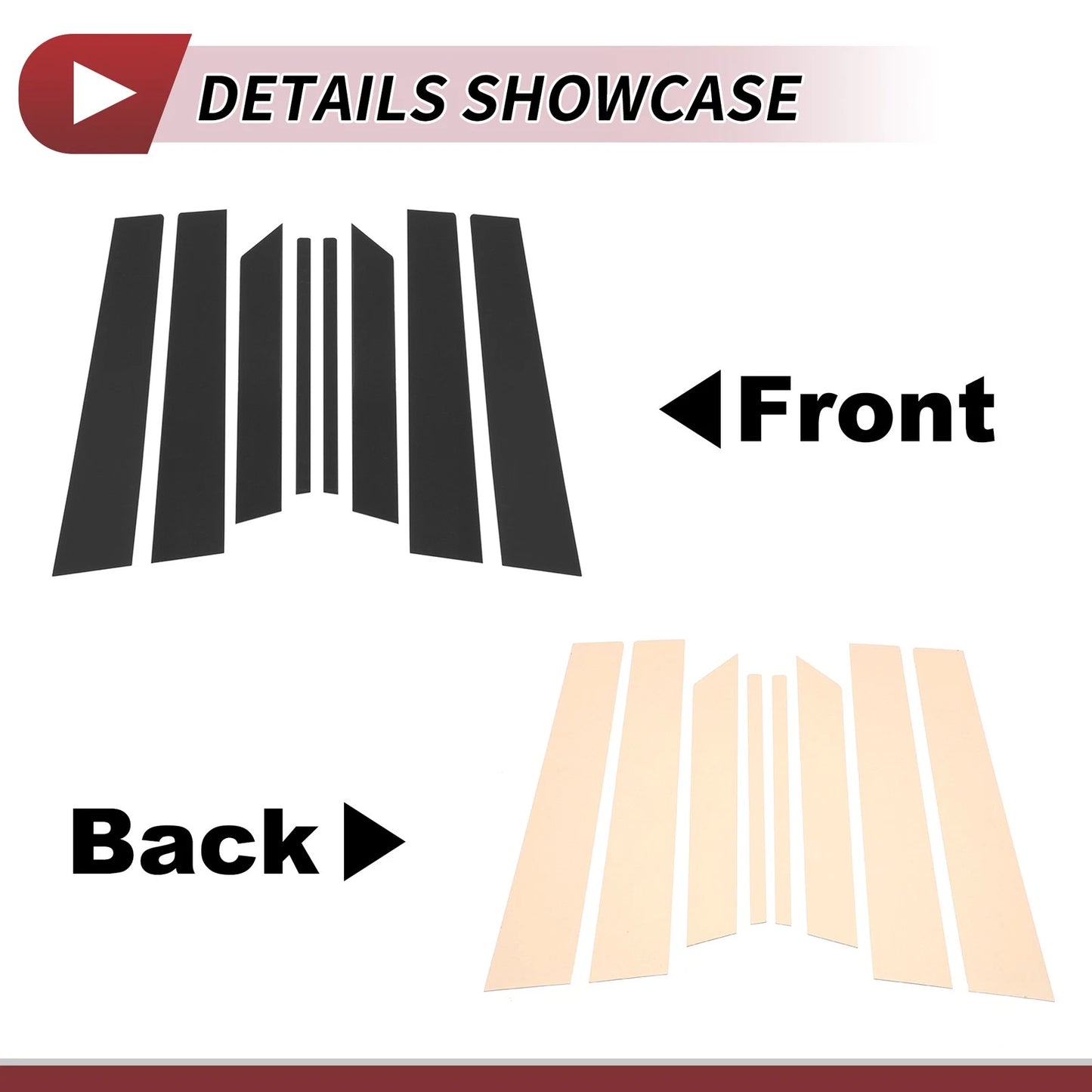 8 Pcs Door Pillar Window Trim for Kia Stonic (2018-2022) Black