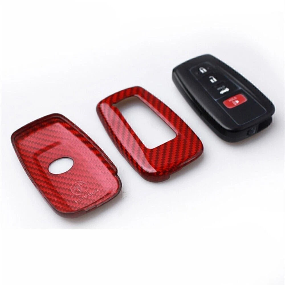 Red Carbon Fiber Smart Key Case Cover for Toyota C-HR (2016-2019)