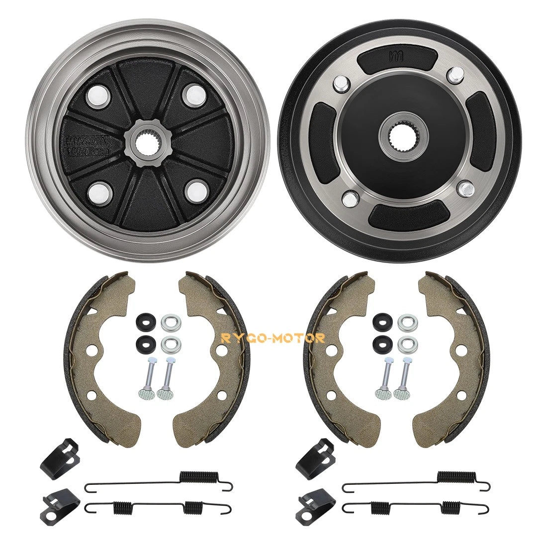 2 x Front Brake Drum w/ Shoes for Kawasaki Mule 3000 3010 4000 4010 KAF620 KAF950