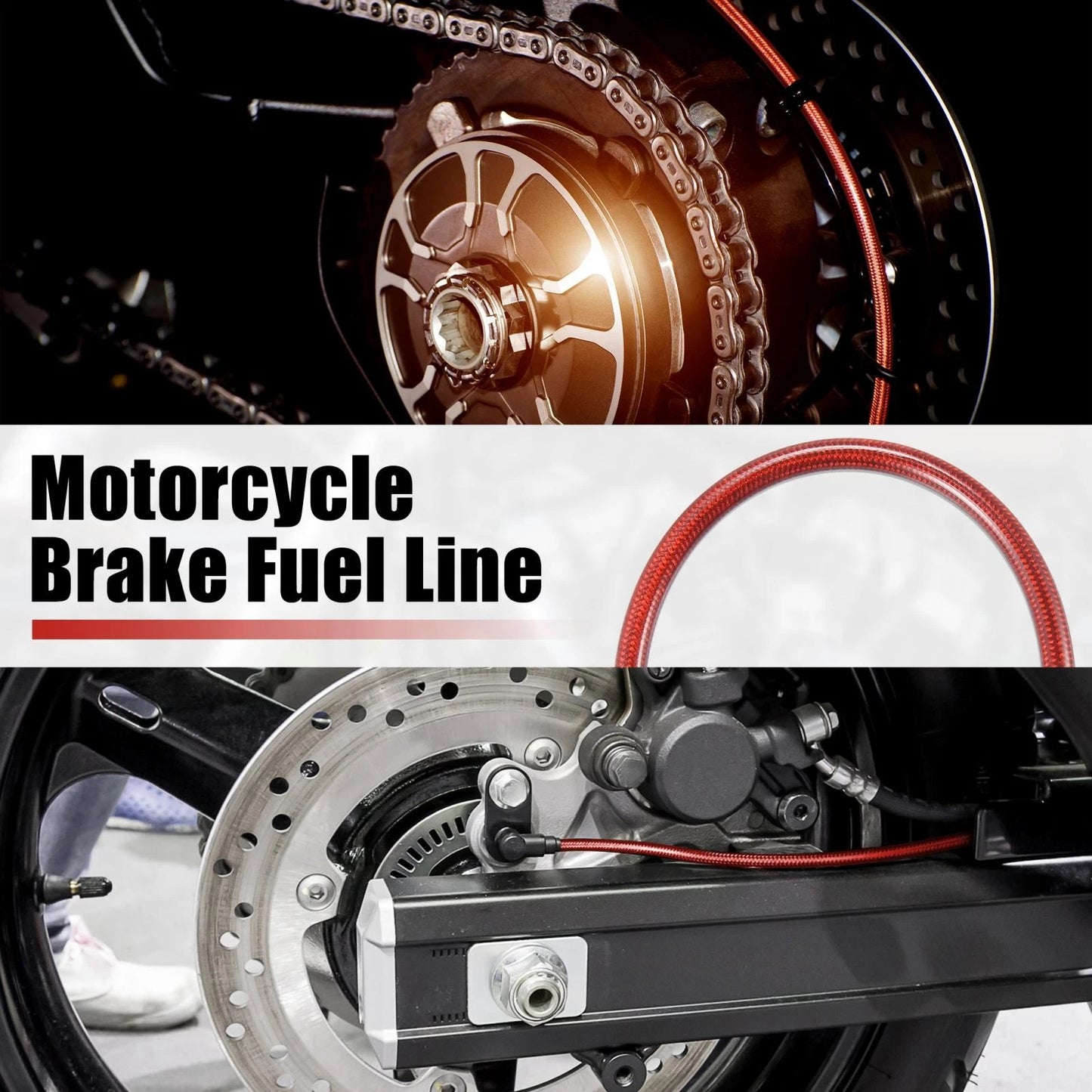 Braided Brake Clutch Oil Hoses Line Pipe / 120cm 47.24in 10mm / Motorcycle ATV