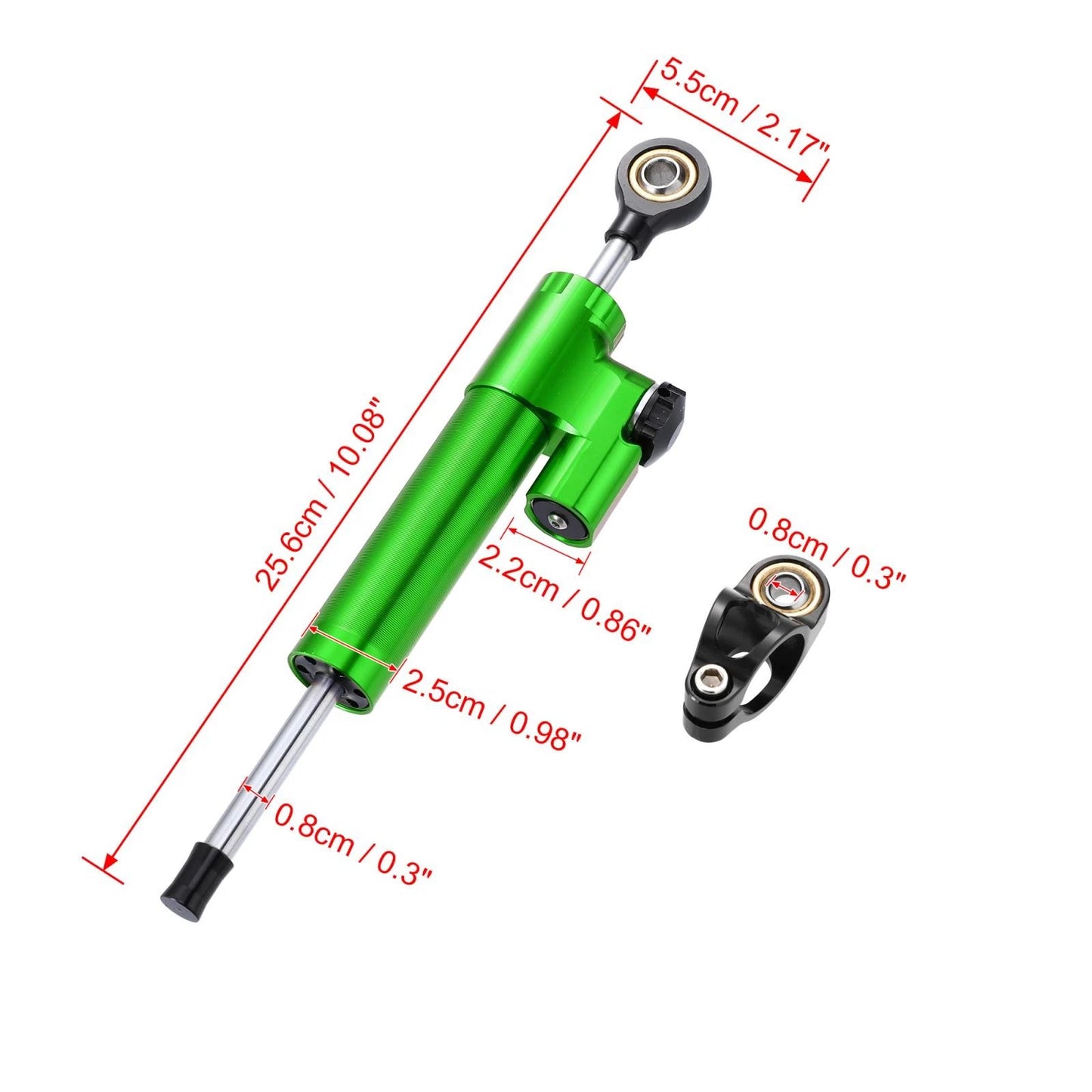 Steering Damper Universal Green Adjustable Linear Stabilizer for Motorcycle