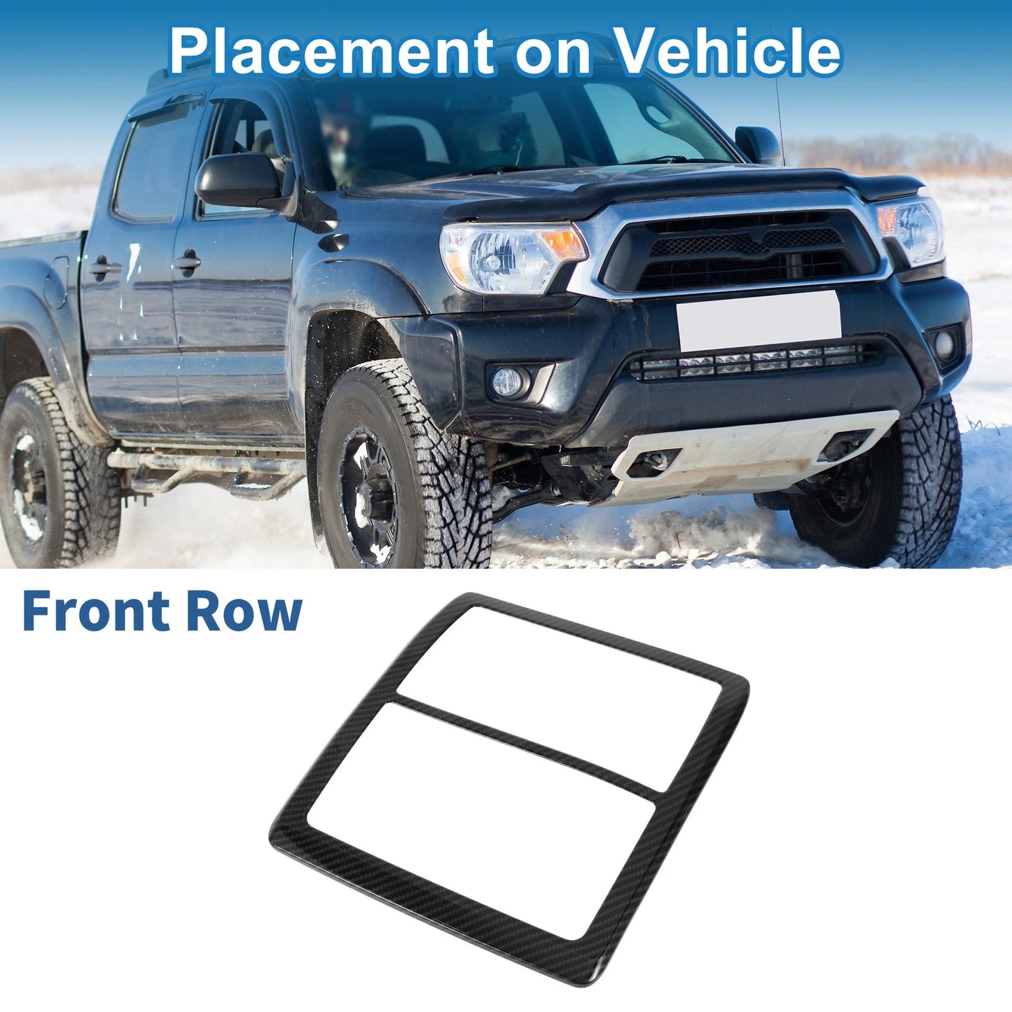 Front Row Headlight Trim Bezel for Toyota Tacoma Carbon Fiber Black (2016–2023)