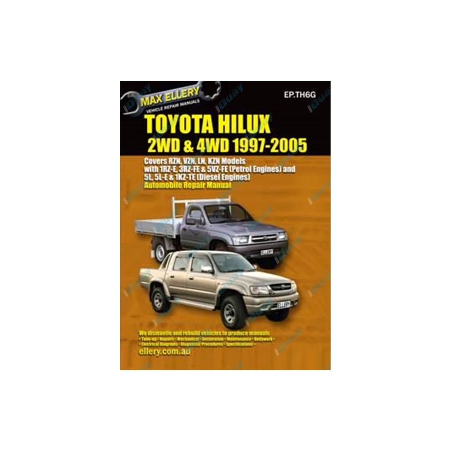 Workshop Repair Manual for Hilux 1997-2005 Petrol Diesel RZN VZN LN KZN