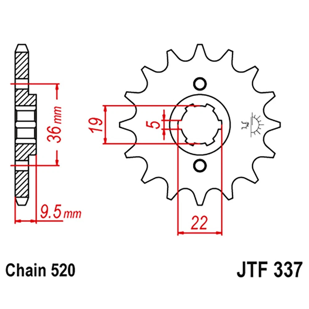 Front Sprocket 15T for Honda TRX250R FourTrax (1986–1989)