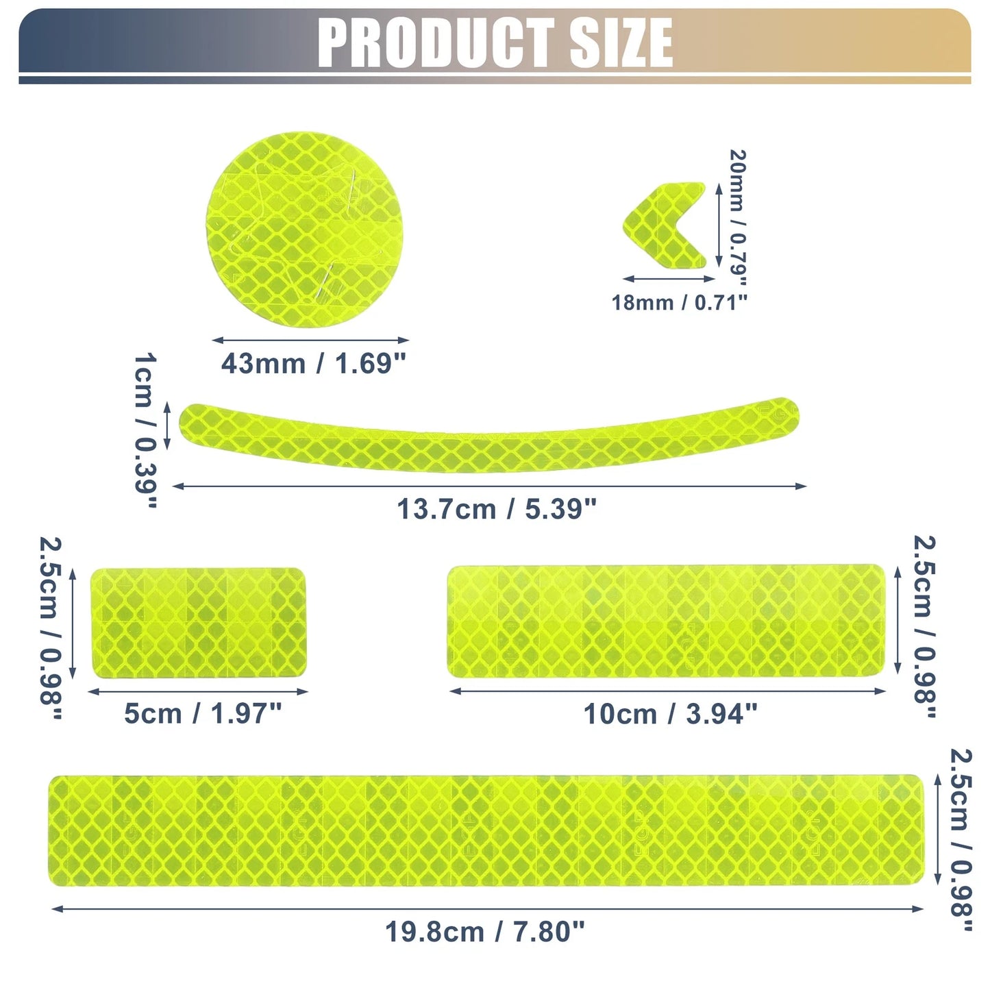 42pcs / Reflective Safety Warning Tape for Bike Motorcycle