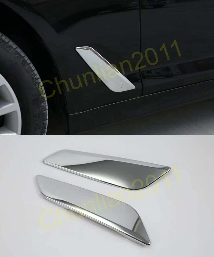 Chrome Side Wing Fender Air Vent Outlet Cover Trim for BMW 5 Series (2017-2020)