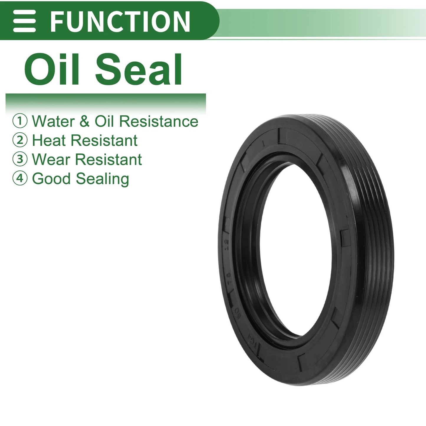Oil Seal 50x75x12mm Seal Ring Rotary Shaft NBR Rubber Black for Vehicle