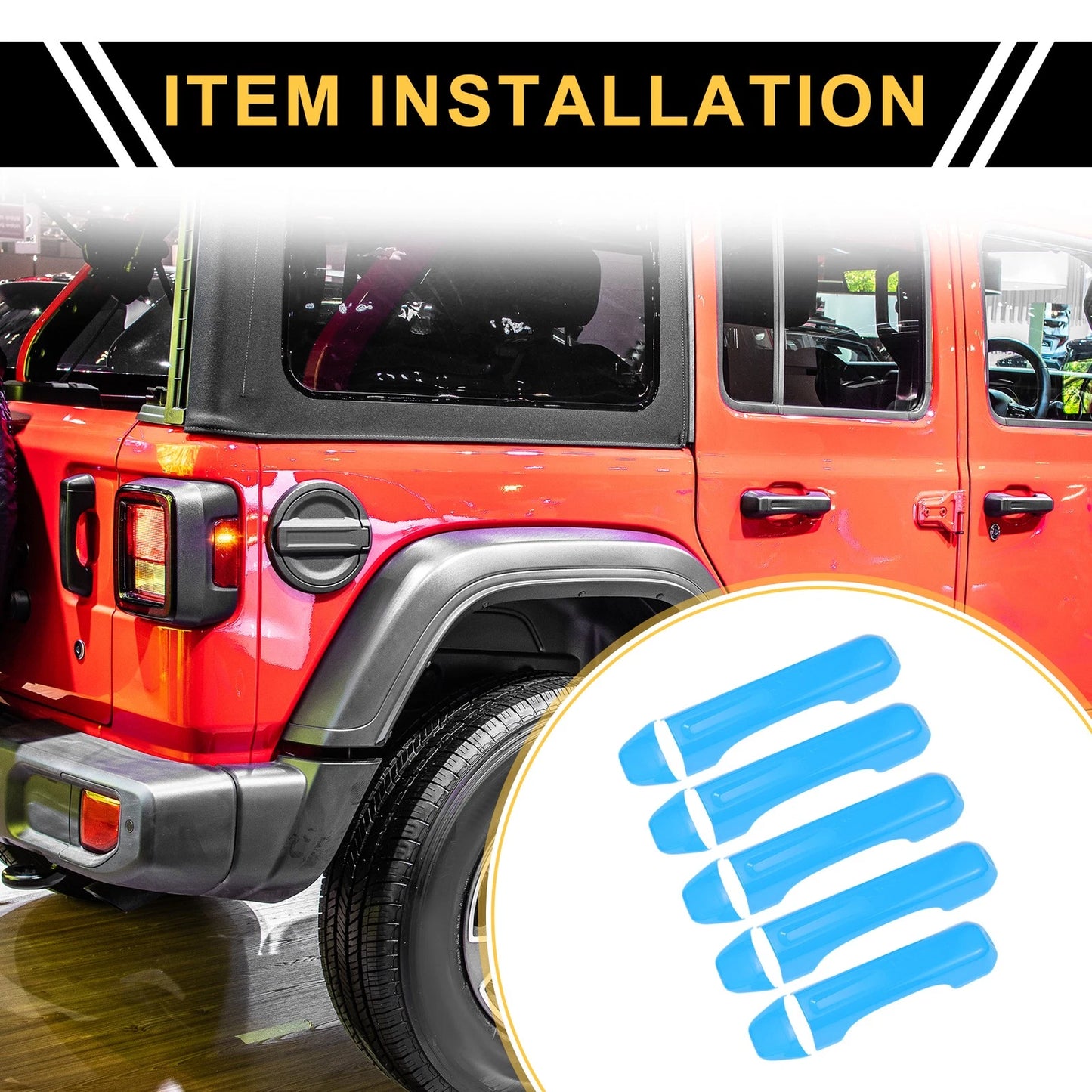Light Blue Door Tailgate Handle Cover for Jeep Gladiator (2020-2021)