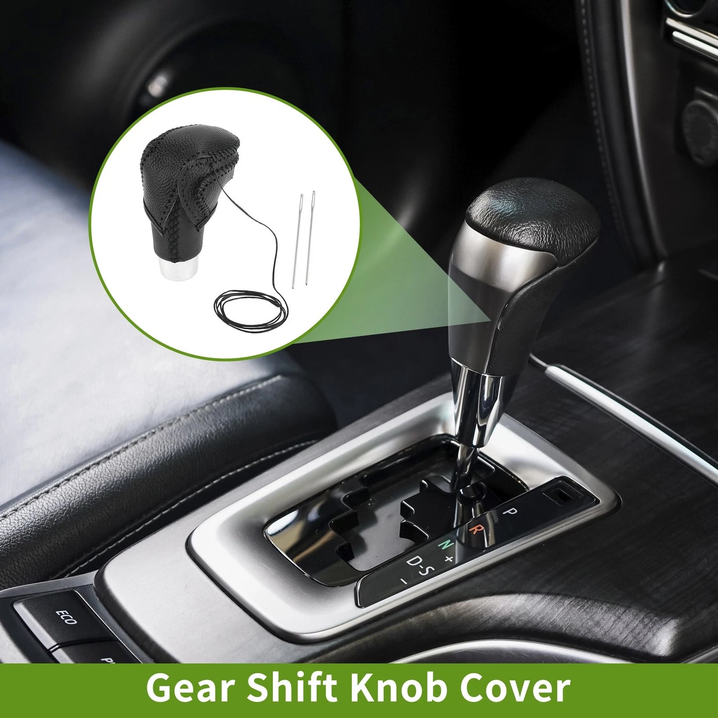 Gear Shift Knob Cover for Toyota CH-R 2018-2022 Pebbled Black Faux Leather