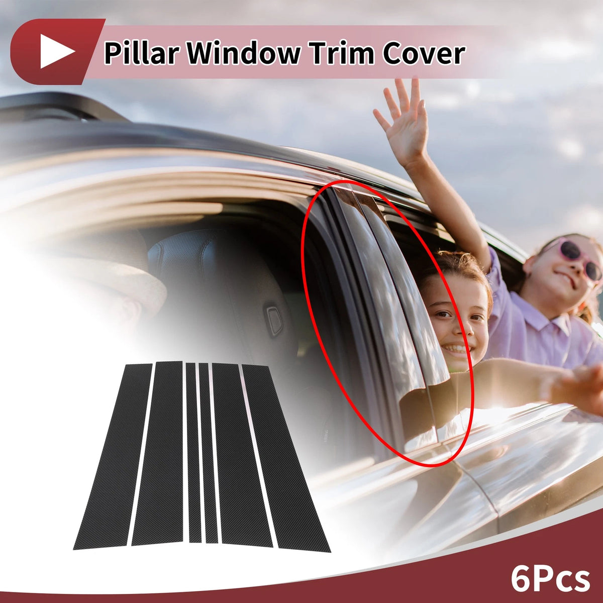 6 x Door Window Trim Pillar for Land Rover LR2 (2006-2015)