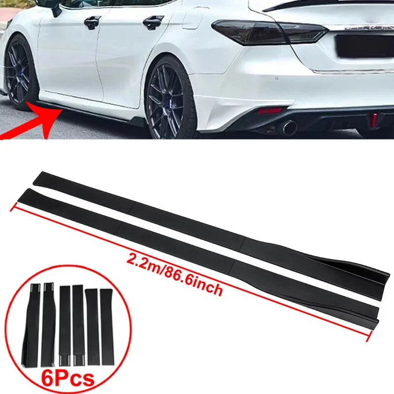 2 x 86.6" Gloss Black Side Skirt Extensions for Nissan GTR R33 R34 R35 (1995-2021)