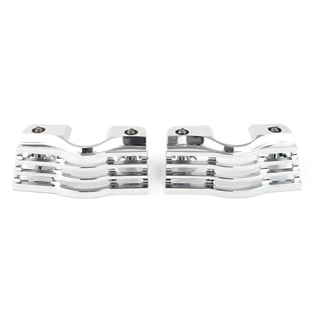 Chrome Finned Slotted Head Bolt Spark Plug Covers for Harley Touring