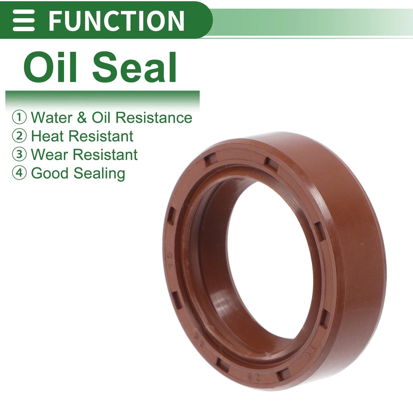 Oil Seal 5 Pcs Seal Ring Rotary Shaft Seal FKM Rubber 25x35x10mm Brown