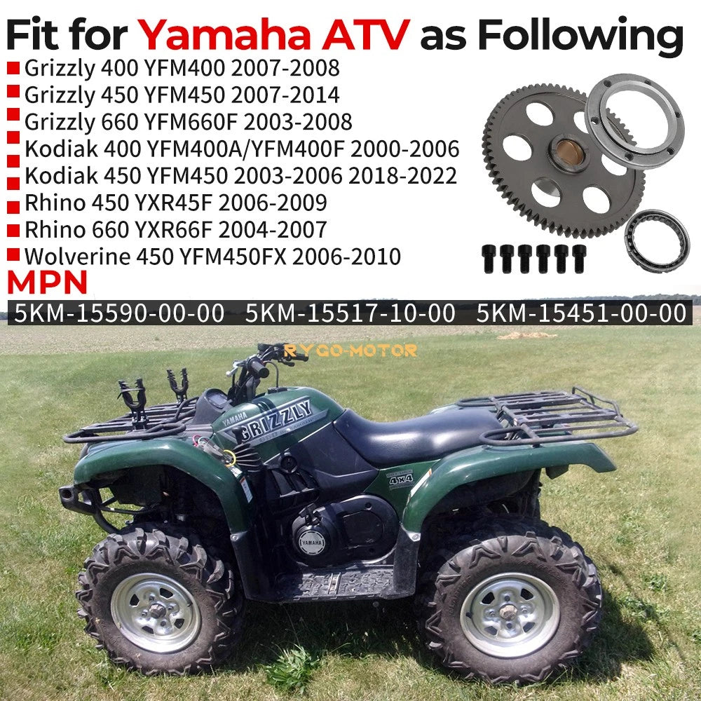 Starter Clutch One Way Gear Bearing for Yamaha Grizzly 660 (2003–2008)