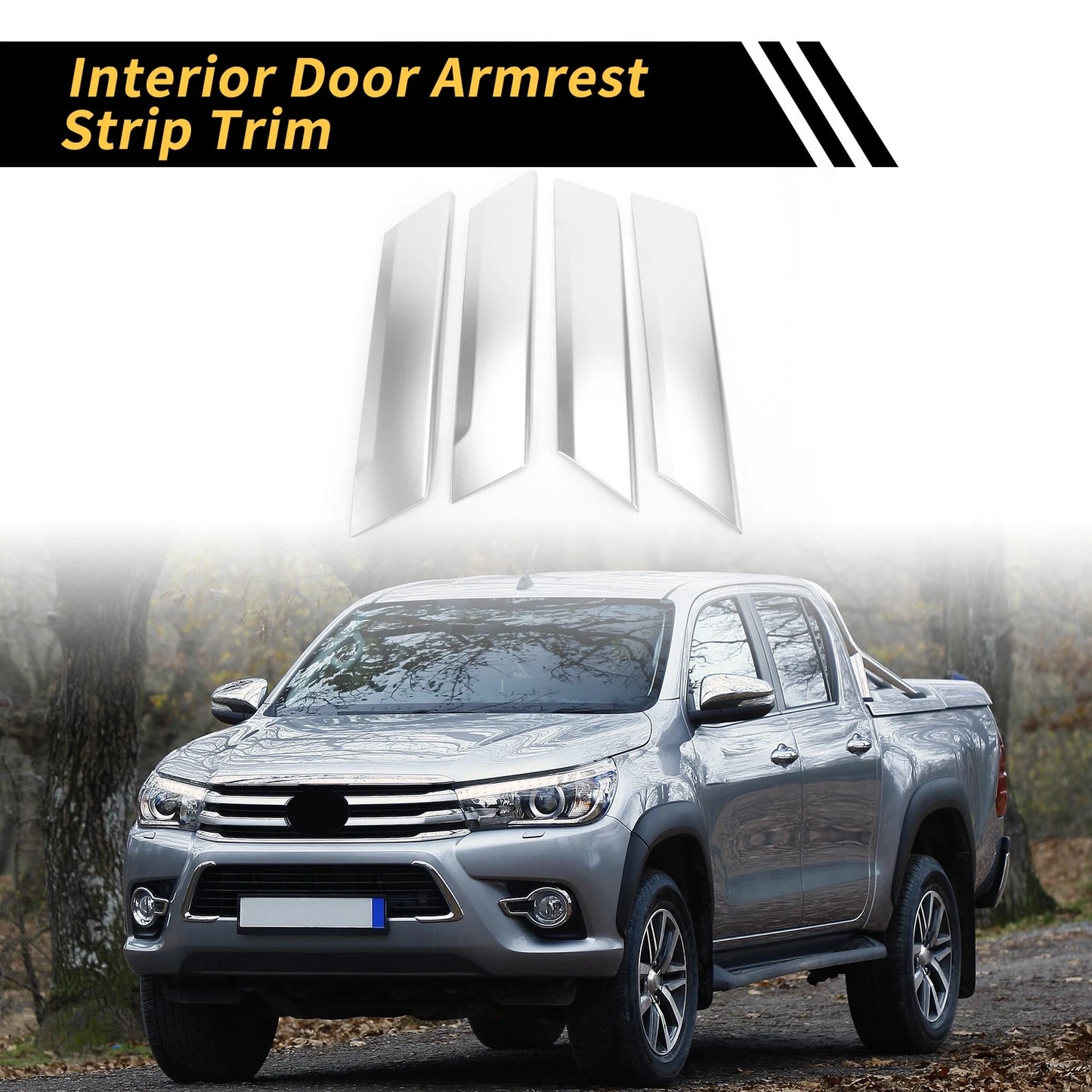 1 Set Interior Door Armrest Panel Strip Trim for Toyota Tundra (2022–2024)
