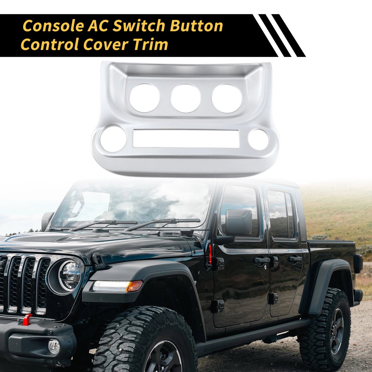 AC Switch Control Cover Trim for Jeep Wrangler JK JKU (2011-2017) Silver Tone