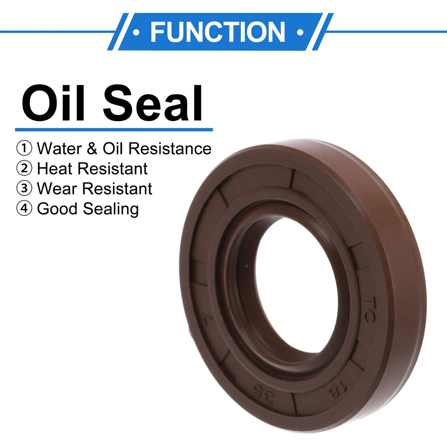 Oil Seal 18x35x7mm 2 x Seal Ring Rotary Shaft Seal Brown FKM