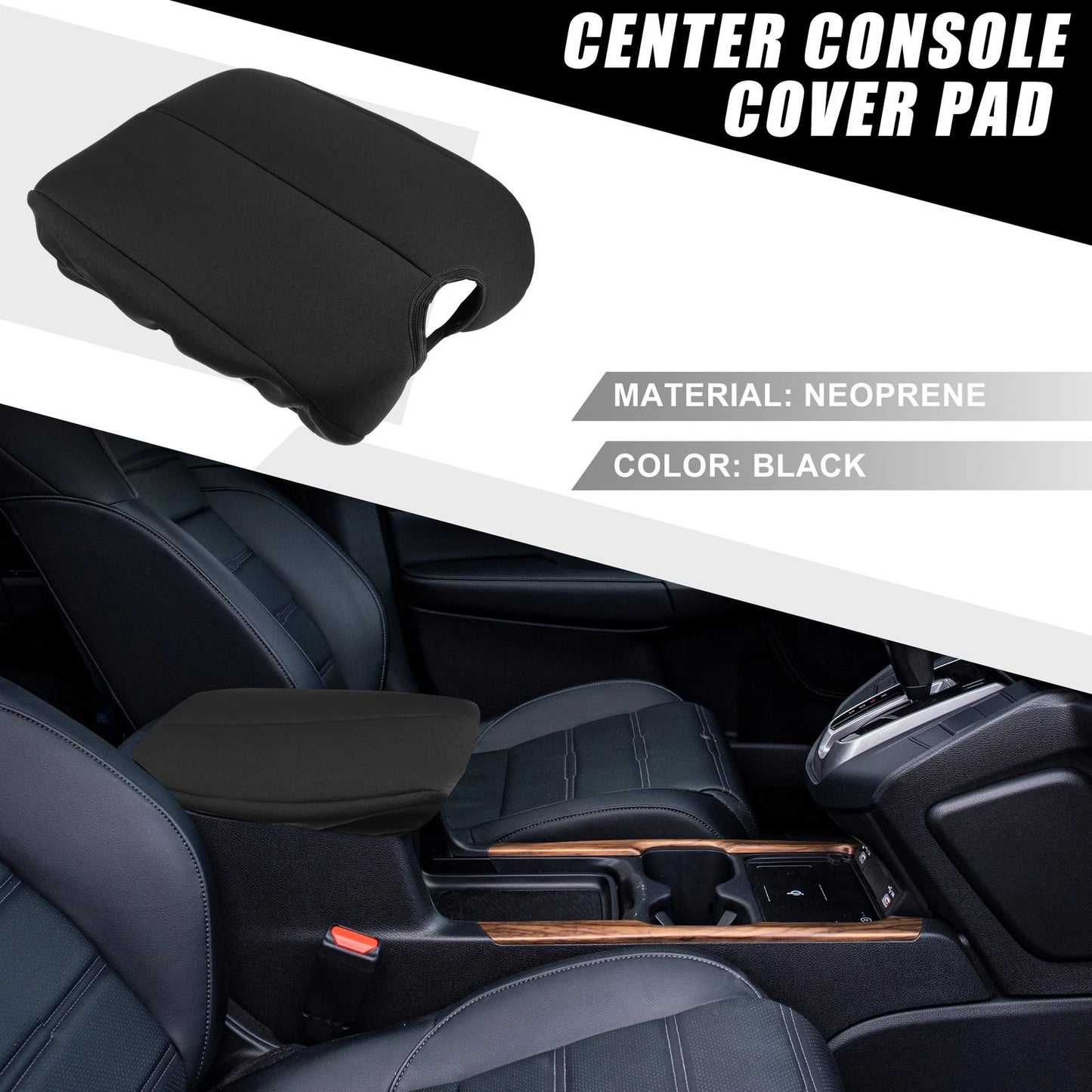 Car Center Console Armrest Cover Trim for Honda Accord (2008-2012) Black