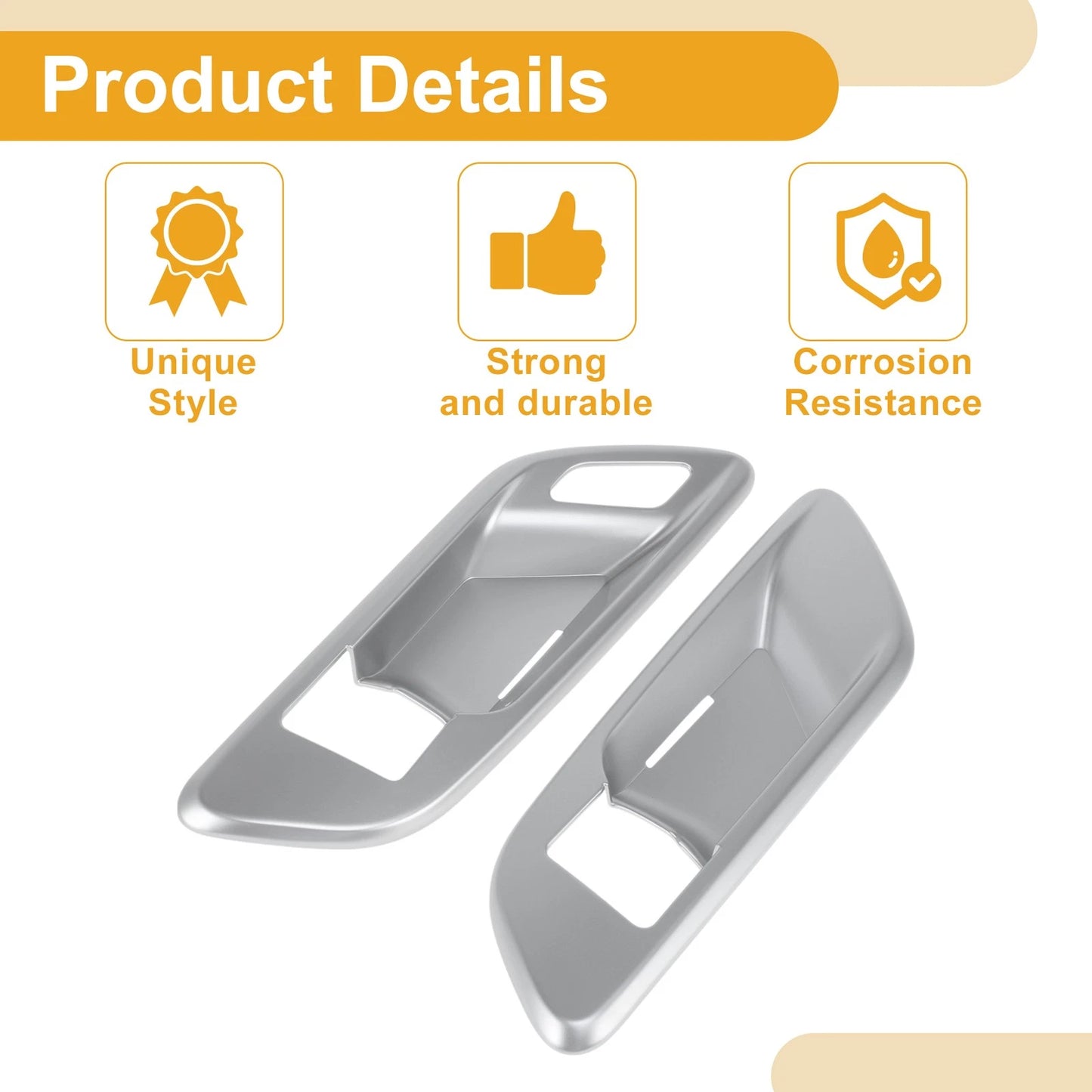 Interior Door Handle Bowl Cover Trim for Toyota Crown (2023-2024) Silver Tone