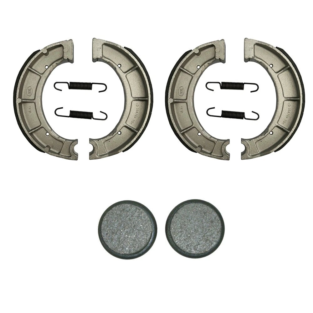 2 x Front Brake Shoes & Rear Brake Pads for Yamaha Moto-4 (1989–1995)