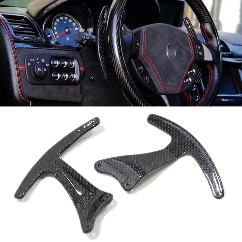 Real Carbon Fiber Steering Wheel Shift Paddle Fit For Maserati GranTurismo GT