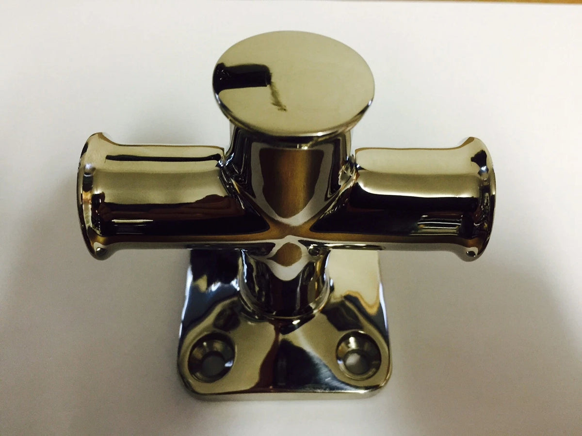 Cross Bollard Solid Polished 316 Stainless Steel 90x90x60mm for Boat Decks