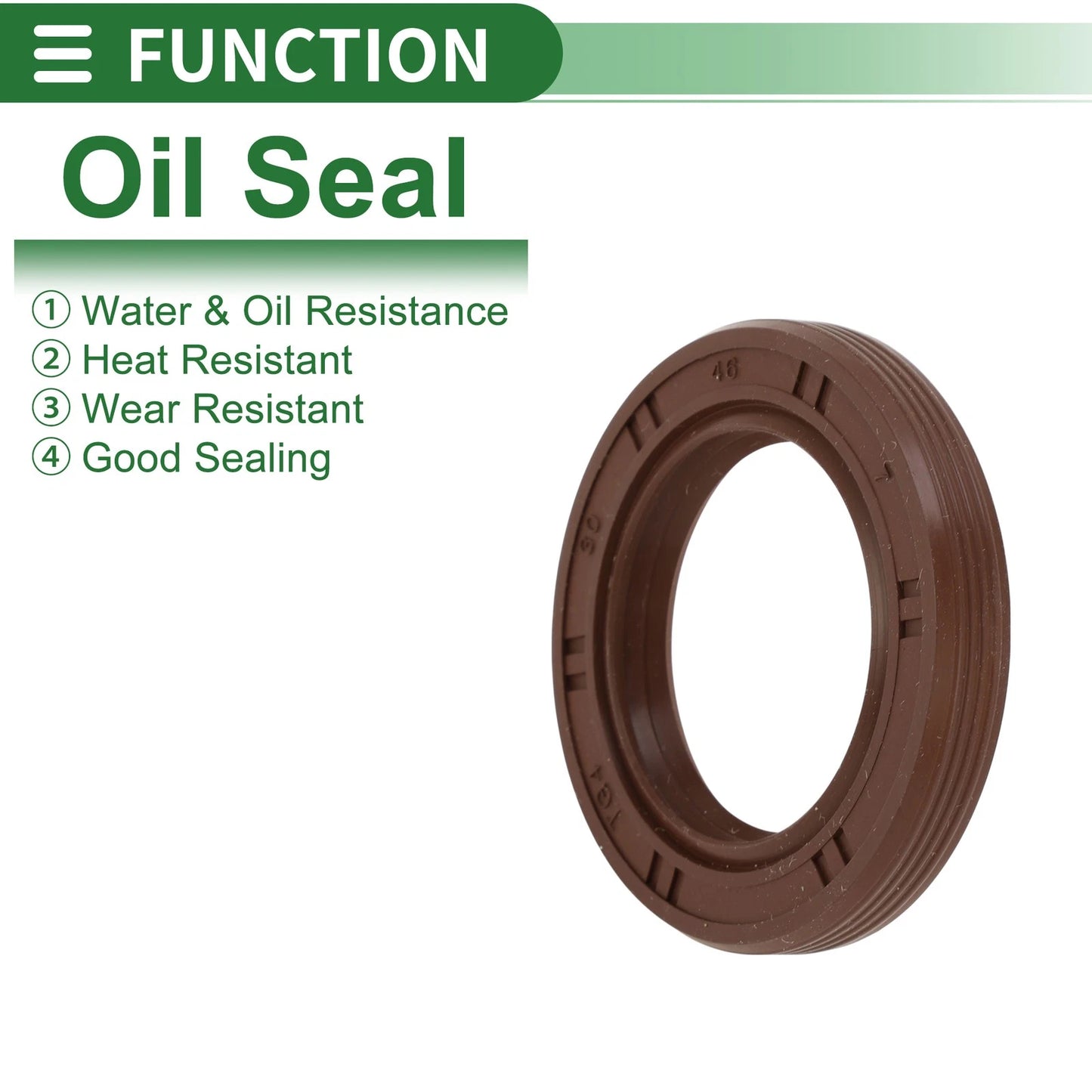 Oil Seal / 30x46x7mm 5 Pcs / FKM Rubber High Pressure Brown for Make Model