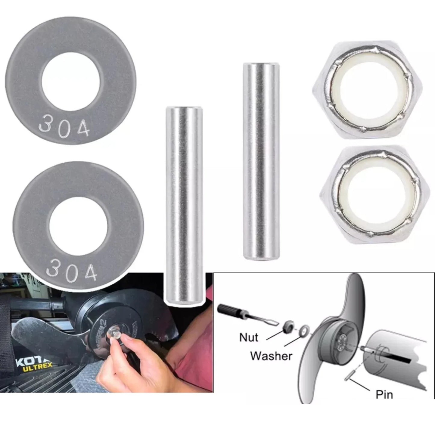 Mkp-34 Prop Nut Kit for Minn Kota Trolling Motor MKP-33 MKP-38