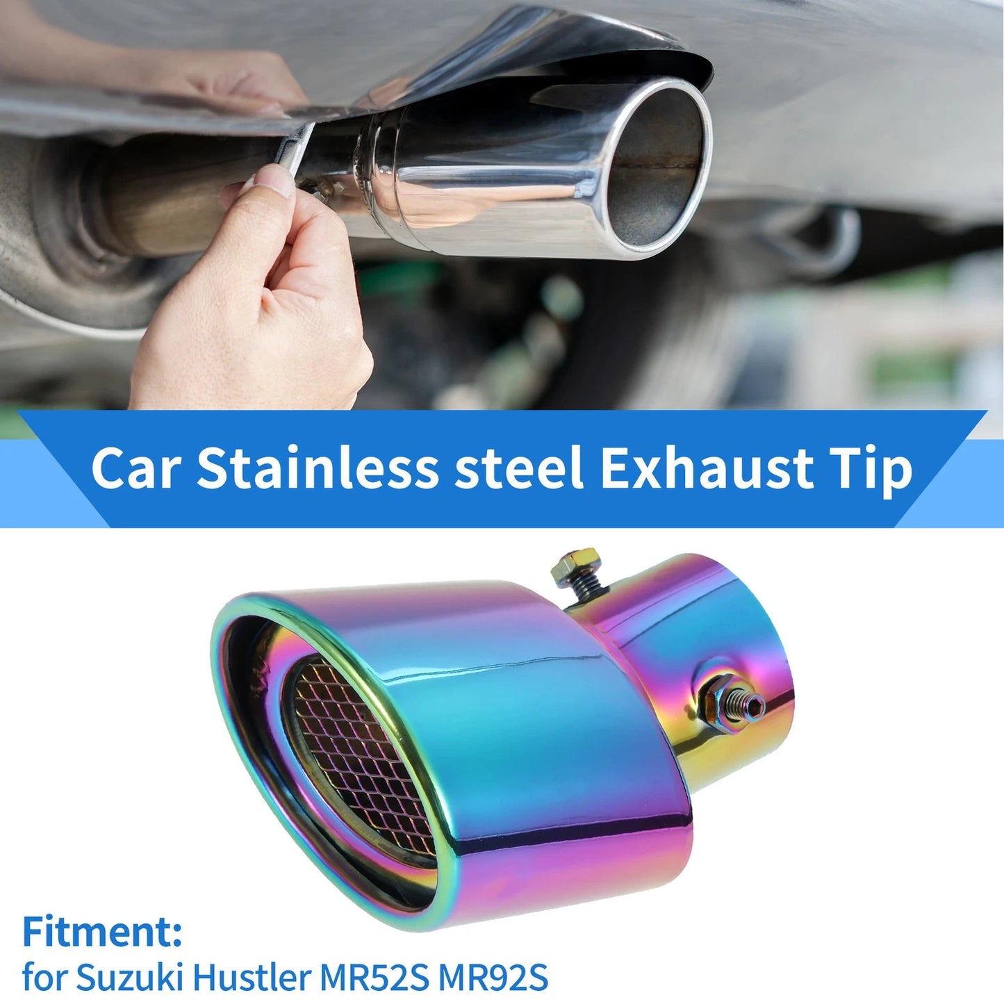 2.36" Exhaust Muffler Tip Pipe for Suzuki Hustler MR52S MR92S (2014-2023)