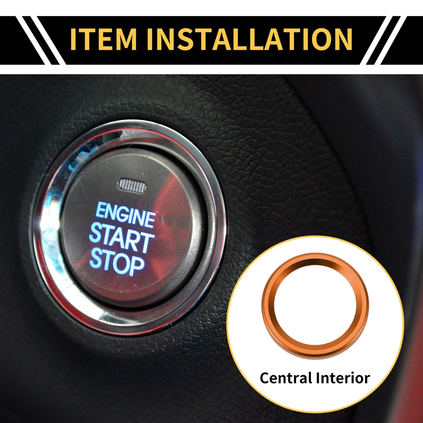 Engine Start Stop Button Cover Ring for Ford Maverick (2022) Orange