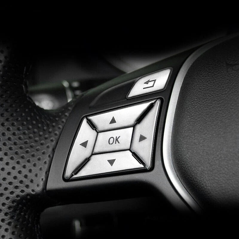 Chrome Steering Wheel Button Cover Trim for Mercedes E-Class W204 (2012–2016)