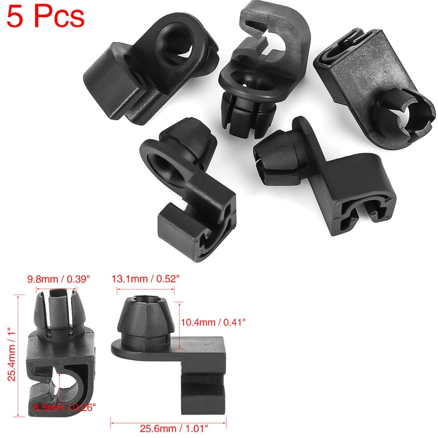 5 x Plastic Hood Prop Rod Clips for Peugeot 206 307 308 408 (2000-2014)