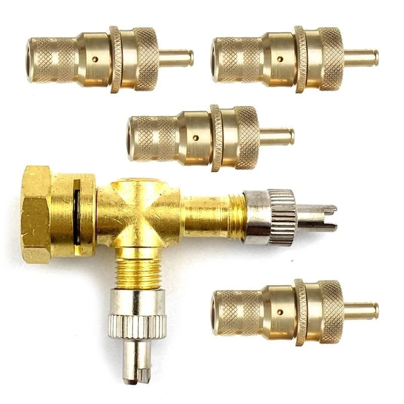 3 x TPMS Valve Tee Adapter Connectors for Motorcycles Car - Pure Copper