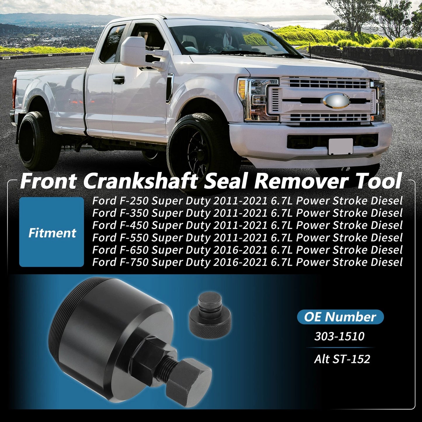 Front Crankshaft Seal Remover Tool for Ford F-250 F-350 F-450 6.7L (2011-2023)