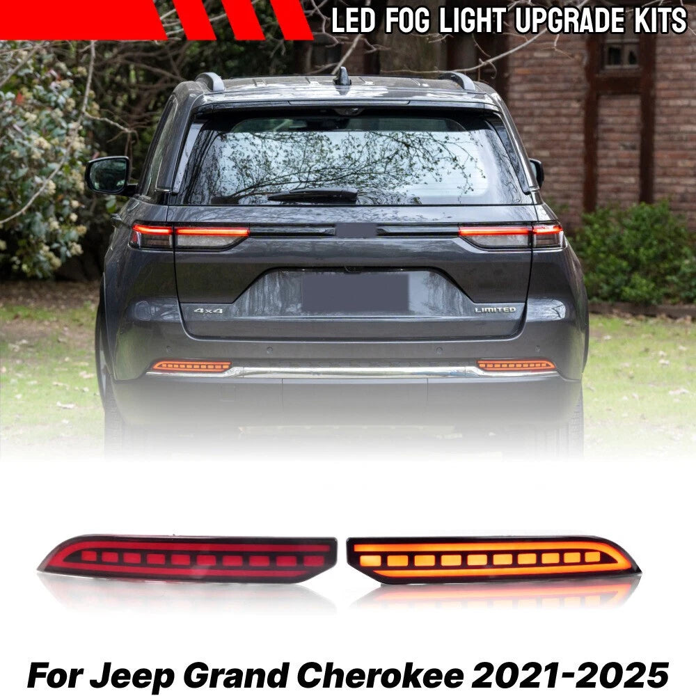 Red Lens 4in1 Turn Signal LED Fog Light for Jeep Grand Cherokee (2021–2025)