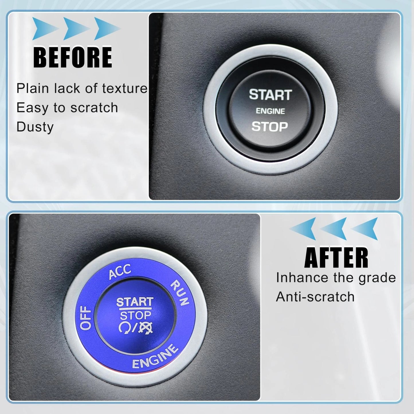 Sticker Kit Engine Push Start Button for Dodge Charger Challenger Durango Blue