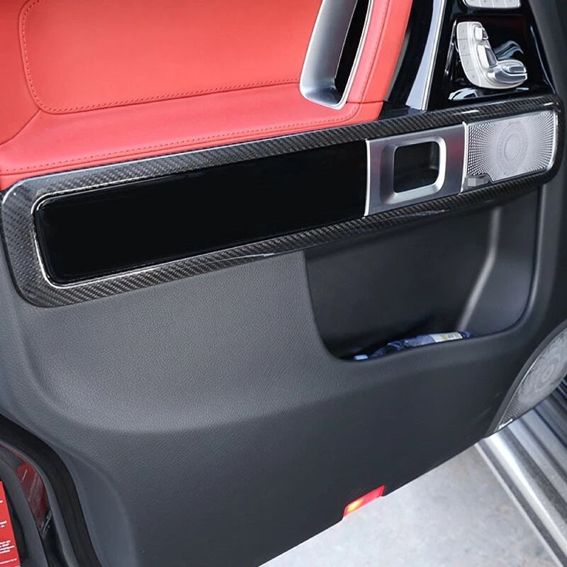 Real Carbon Fiber Inner Door Handle Frame Cover for Benz G500 G63 W464 2019-23