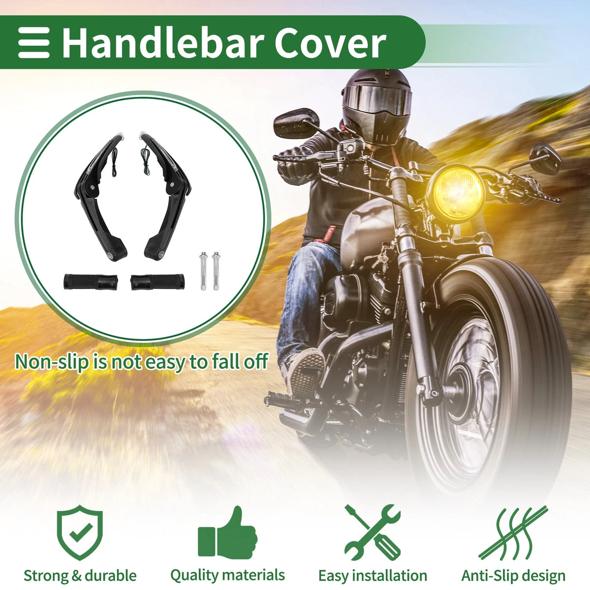 Hand Grips Cover Kit Handle Bar Throttle Grips Aluminum Rubber for Motorcycle
