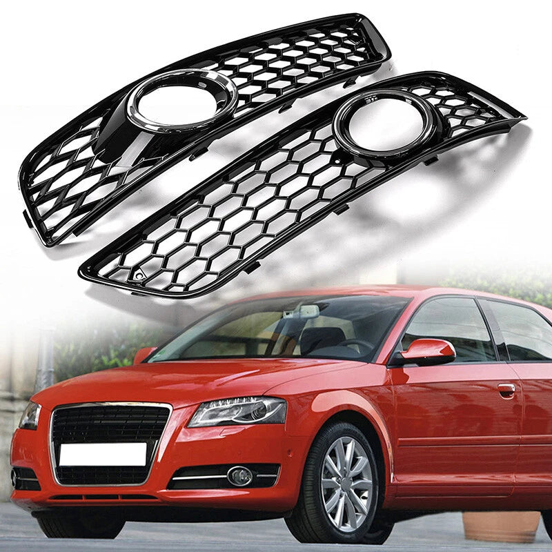 Chrome Ring Front Fog Light Grill Trim for Audi A3 8P S-Line (2009-2013)