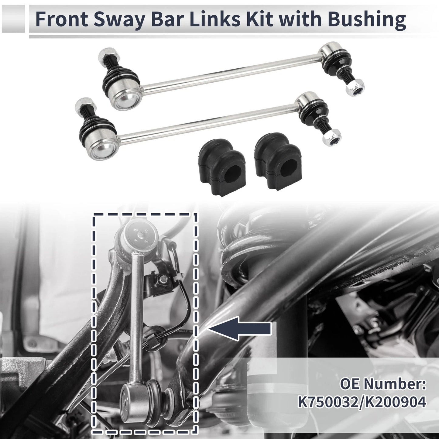 Front Stabilizer Bar Links & Bushings for Kia Magentis (2006-2010)