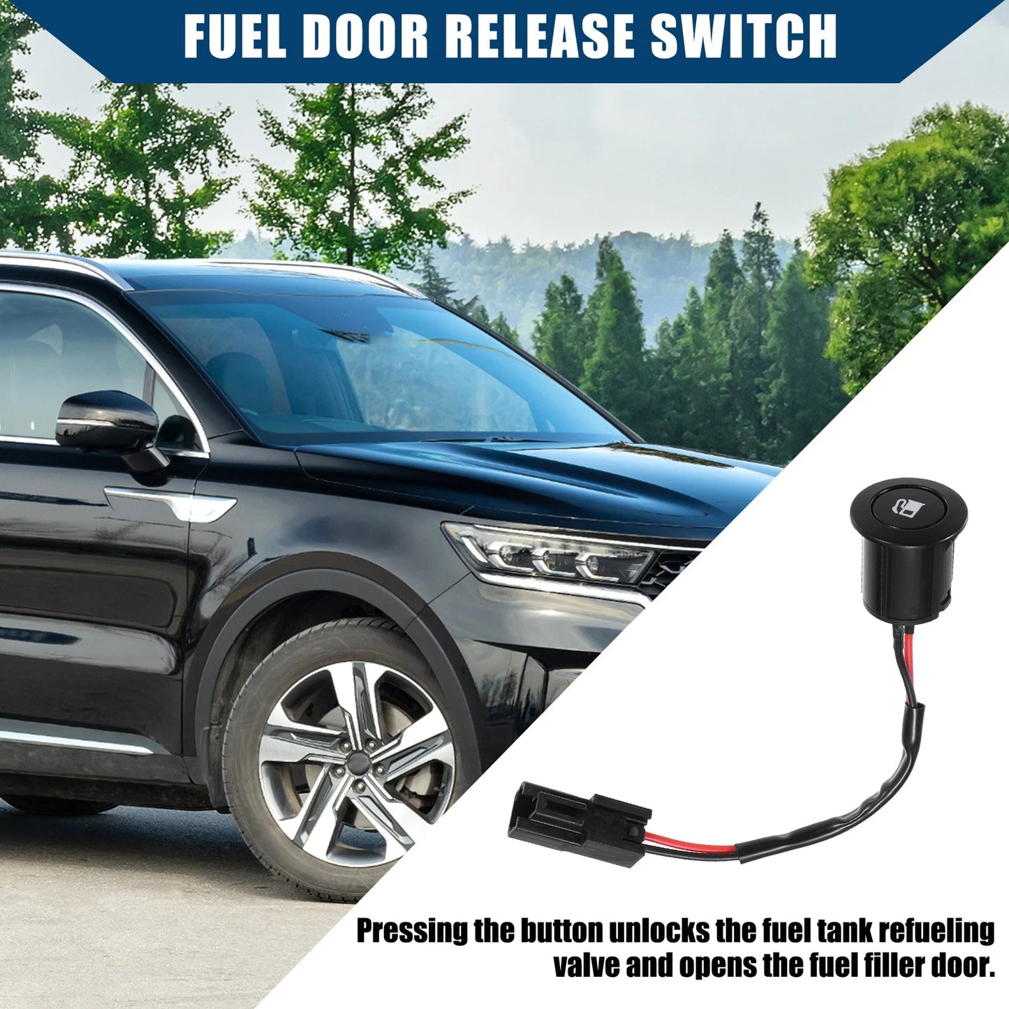 Fuel Door Release Switch for Kia Sorento (2011-2013) Durable Plastic Black