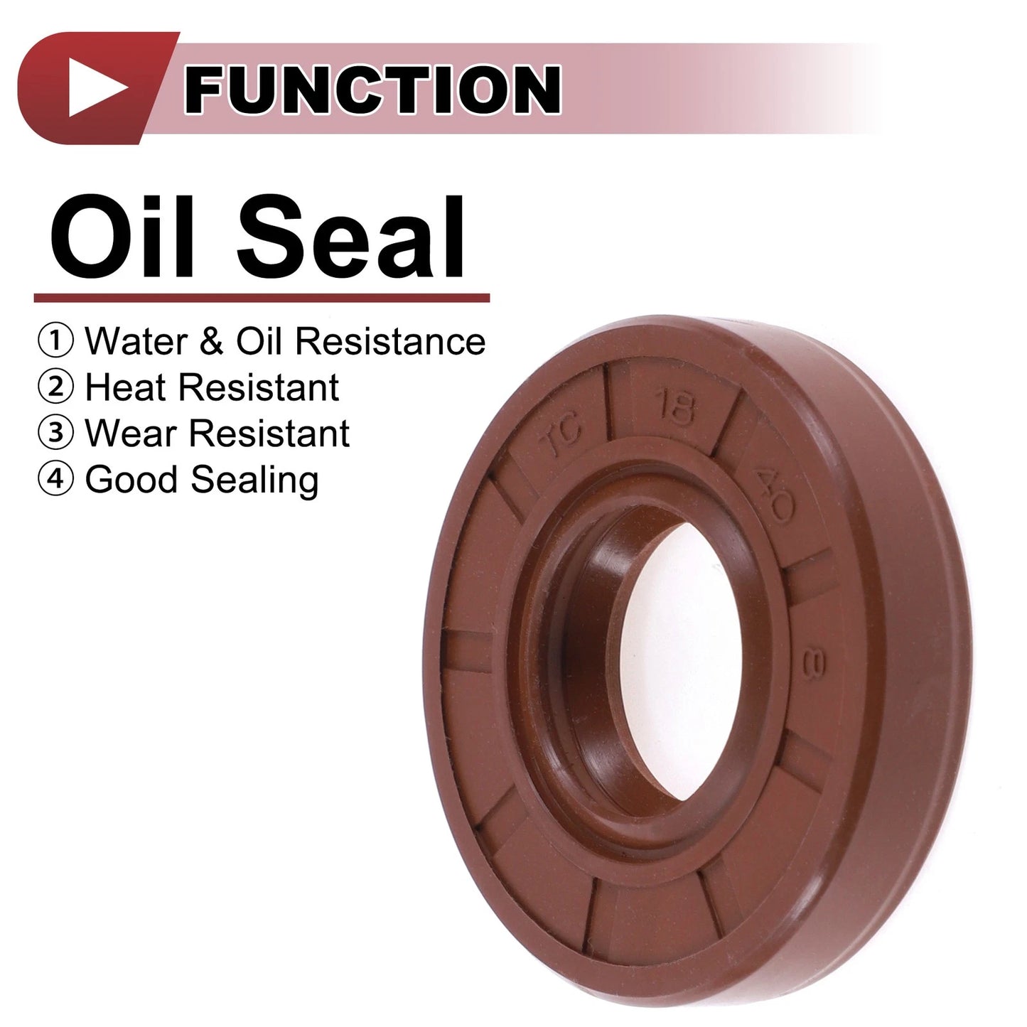 Oil seal / 2 x 18x40x8mm / Rotary shaft seal FKM brown for Vehicle