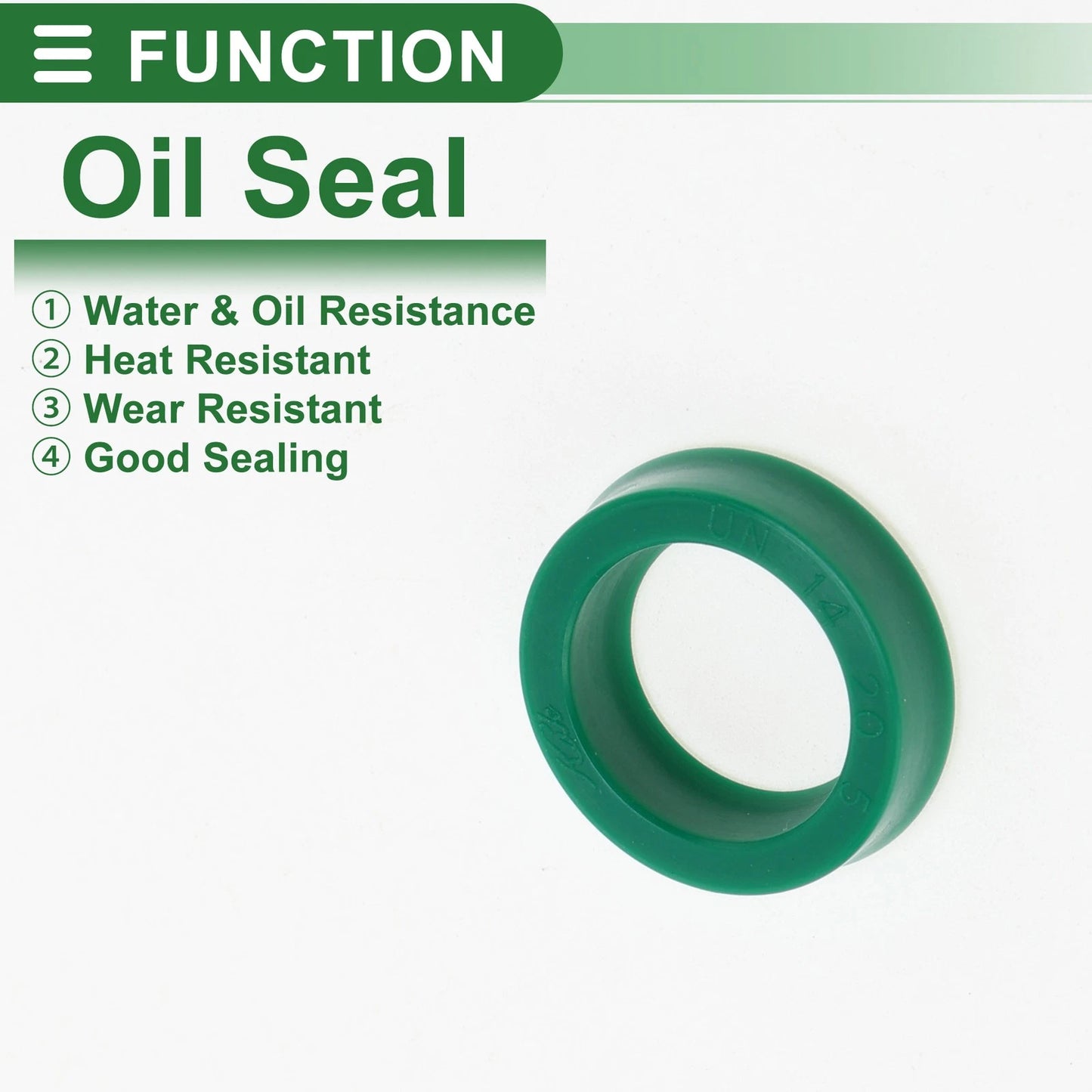 Oil Seal / 14x20x5mm / Seal Ring Rotary Shaft Seal TPU Green 5 Pcs