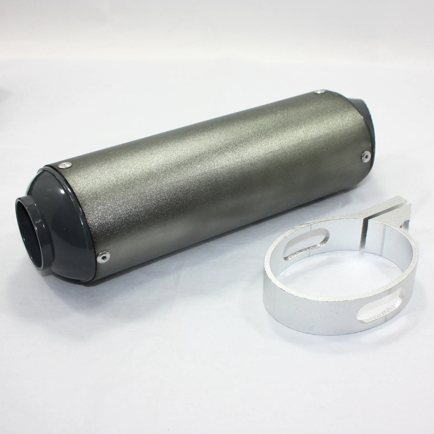 38mm Matt Grey Alloy Exhaust Muffler + Clamp for 125cc 140cc 150cc PIT Bike