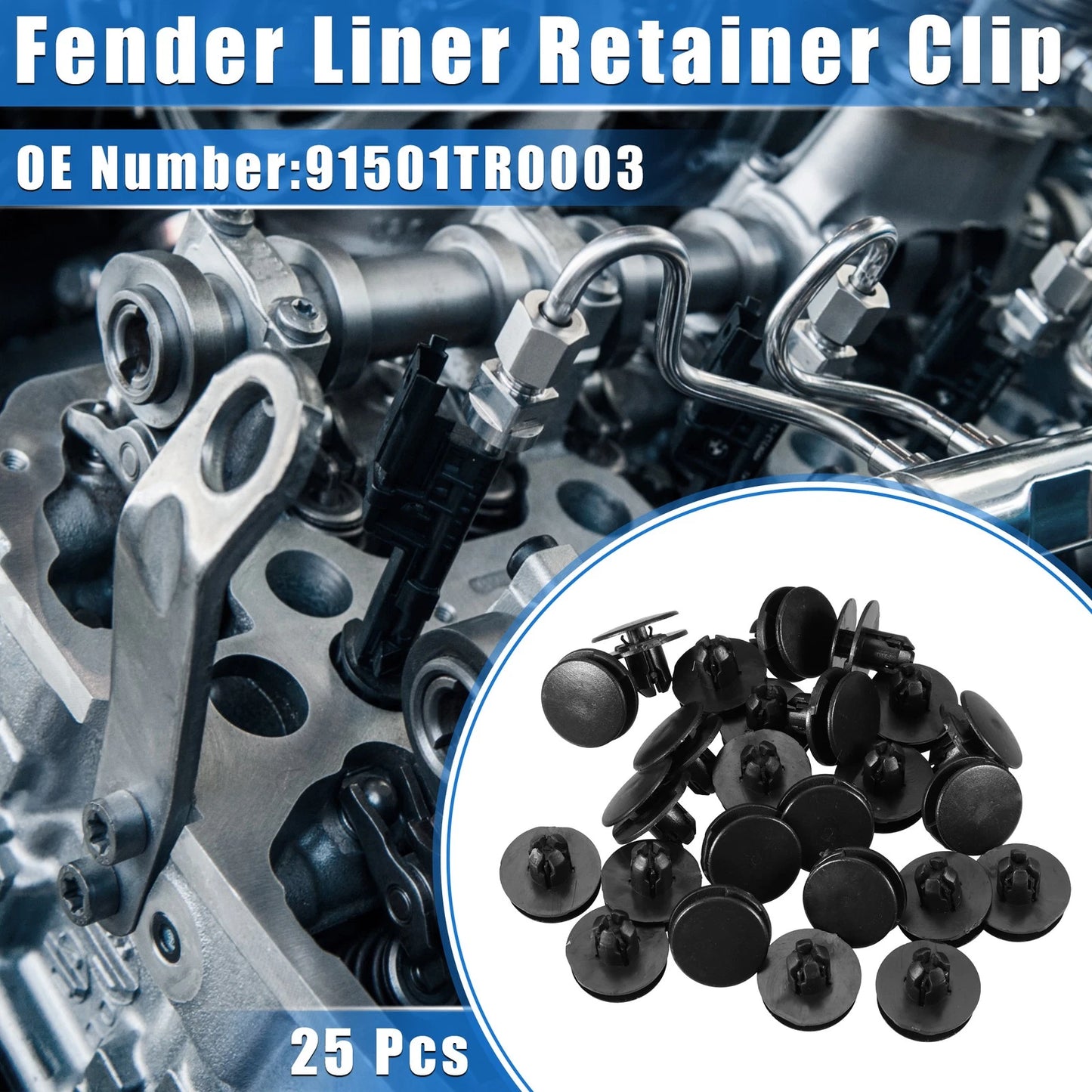 25 Pcs Fender Liner Retainer Clips for Honda