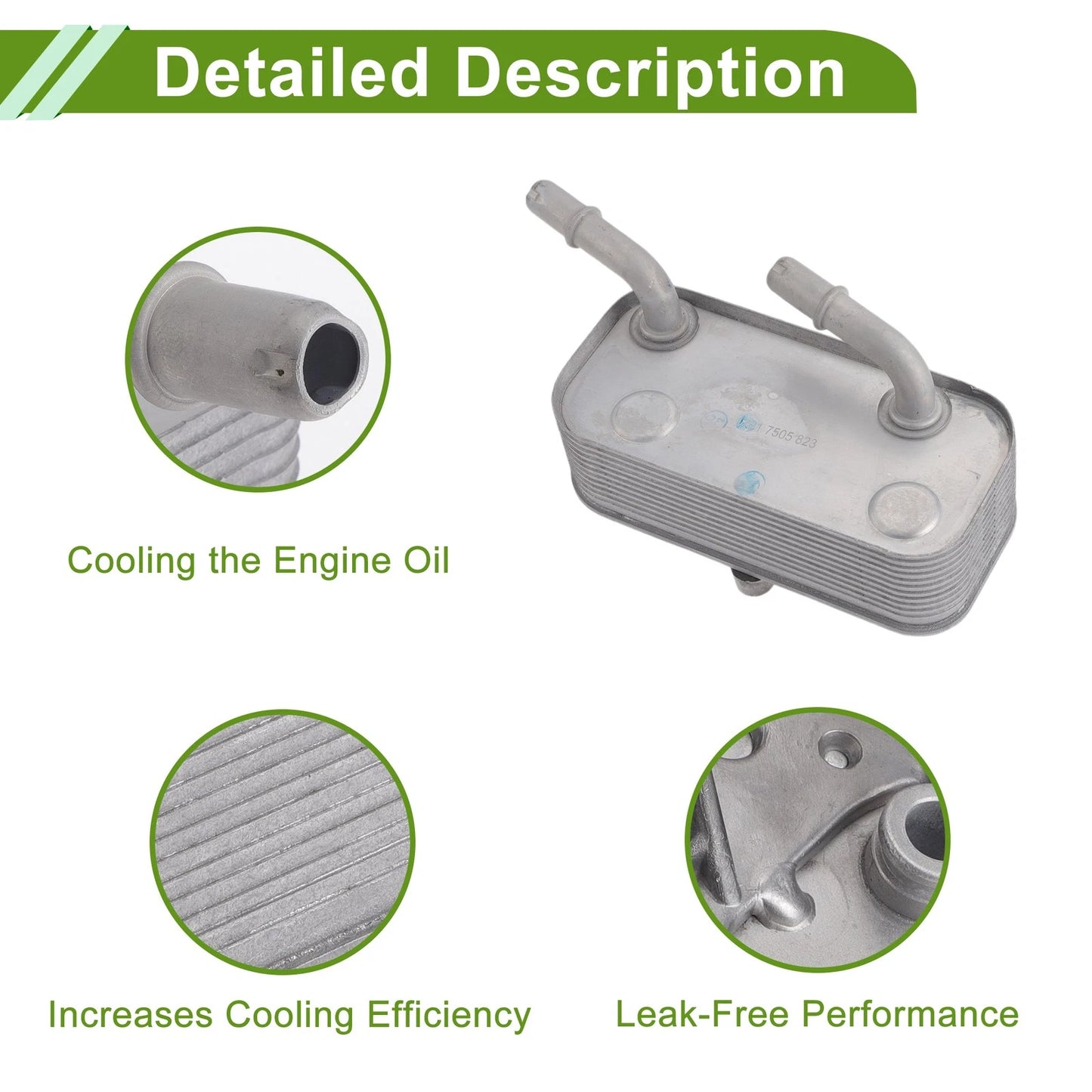 Engine Oil Cooler for BMW 540i (1997-2003) - 1 x Transmission Oil Cooler