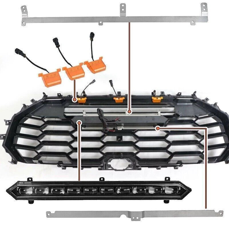 LED Grille Lights & 3 Amber Lamps for 2022-2023 Toyota Tundra PRO