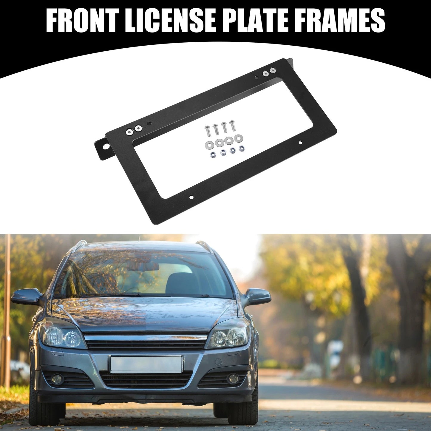 Aluminum Alloy Black Front License Plate Frames for Ford Bronco (2021-2022)